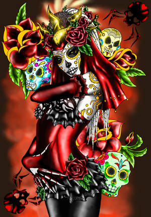 Chola Sugar Skulls Whole Body Wallpaper