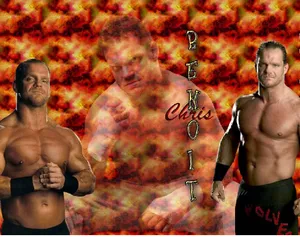 Chris Benoit Fiery Background Wallpaper