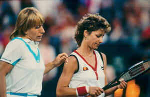 Chris Evert Playing With Martina Wallpaper