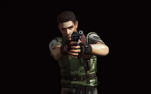 Chris Redfield In Action Wallpaper