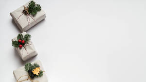 Christmas Aesthetic Gifts In Grey Wallpaper