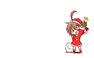 Christmas Anime Pfp Of Chibi Girl Wallpaper