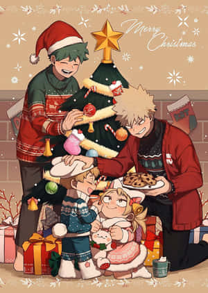Christmas Anime Pfp Of Midoriya And Bakugou Wallpaper