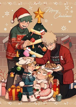 Christmas Anime Pfp Of Midoriya And Bakugou Wallpaper