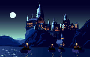 Christmas At Hogwarts Illustration Wallpaper