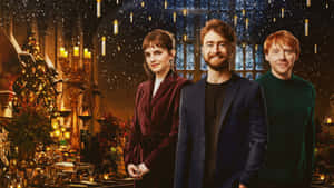 Christmas At Hogwarts Trio Wallpaper