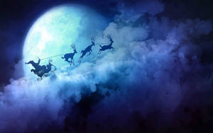 Christmas Desktop Santa Sleigh Wallpaper