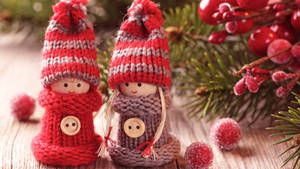 Christmas Desktop Winter Dolls Wallpaper