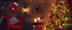 Christmas Eve Living Room Wallpaper