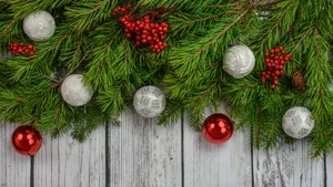 Christmas Eve White Ornaments Wallpaper