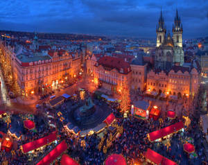 Christmas Market Old Town Square Wallpaper