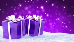 Christmas Presents In Mauve Wallpaper