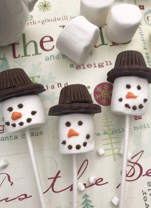 Christmas Reese Snowman Marshmallows Wallpaper