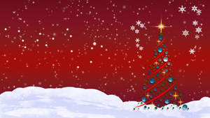 Christmas Tree In The Snow Wallpaper