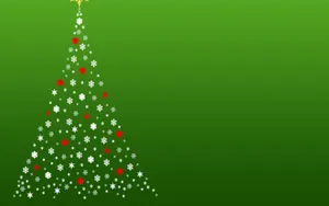 Christmas Tree On Green Background Wallpaper