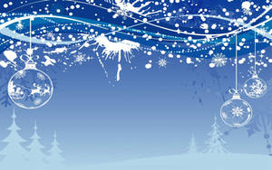 Christmas Widescreen Pastel Blue Wallpaper