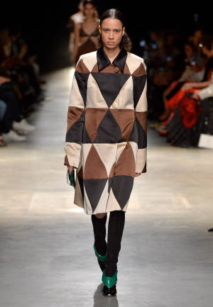 Christopher Kane Brown Argyle Pattern Coat Wallpaper