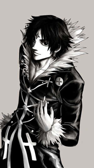 Chrollo Lucilfer Greyscale Drawing Wallpaper