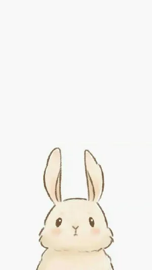 Chunky White Rabbit Wallpaper
