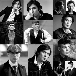 Cillian Murphy Monochromatic Collage Wallpaper