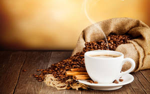 Cinnamon And Coffee Beans Wallpaper