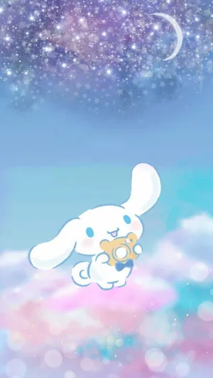Cinnamoroll Pastel Glittery Stars Wallpaper