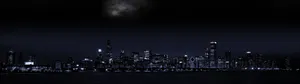 City Buildings Dark Triple Monitor Wallpaper