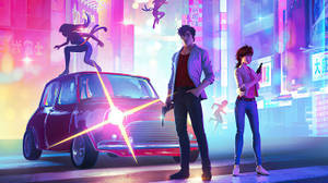 City Hunter Neon Lights Wallpaper