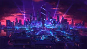 City Neon Lights Tumblr Laptop Wallpaper