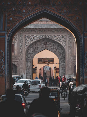 City Palace Arches In Jaipur Wallpaper