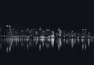 Cityscape In Black Screen Wallpaper