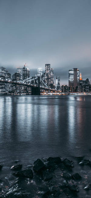 Cityscape Of New York From The Hudson River Wallpaper