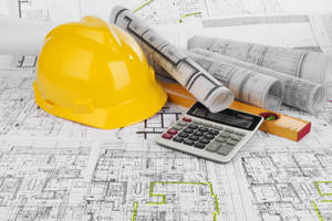 Civil Engineering Blueprint And Tools Wallpaper