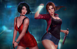 Claire Redfield And Leon S. Kennedy Unite To Save Raccoon City From Destruction Wallpaper