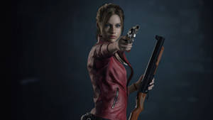 Claire Redfield Ready To Fight The Undead In Resident Evil 2 Remake Wallpaper