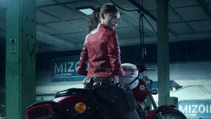 Claire Riding Her Harley-davidson In “resident Evil 2 Remake” Wallpaper