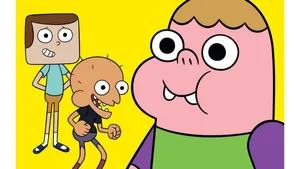 Clarence And Friends Bright Yellow Wallpaper