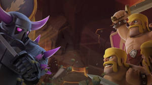 Clash Of Clans Pekka Vs Barbarians Wallpaper