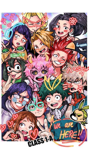 Class 1-a Group Photo My Hero Academia Iphone Wallpaper