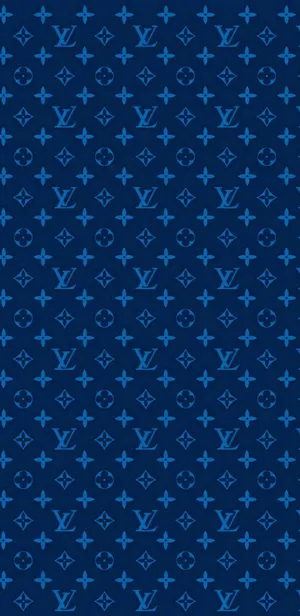 Classic Blue Louis Vuitton Print Wallpaper