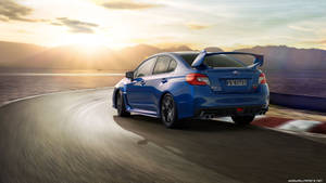 Classic Blue Subaru Impreza In Full Glory Wallpaper