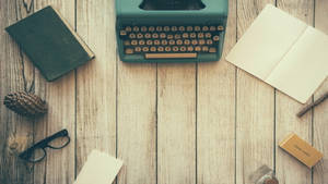 Classic Blue Typewriter Wallpaper