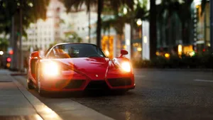 Classic Jdm Car On An Epic Night Ride Wallpaper