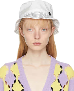 Classic Maison Michel White Bucket Hat Wallpaper