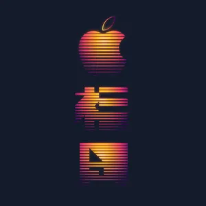 Classic Retro Apple Logo Wallpaper
