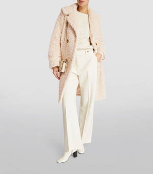 Claudie Pierlot Cream Wool Coat Wallpaper