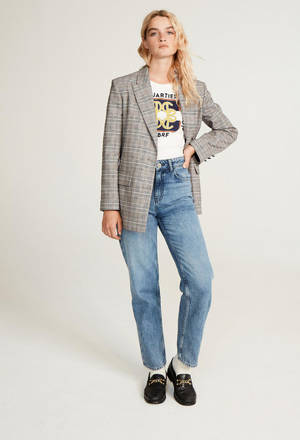 Claudie Pierlot Gray Blazer Denim Pants Wallpaper