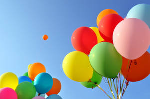 Clear Sky Colorful Balloons Wallpaper