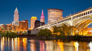 Cleveland Bridge At Night Wallpaper