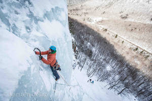 Climbing A Thick Ice Slope Wallpaper